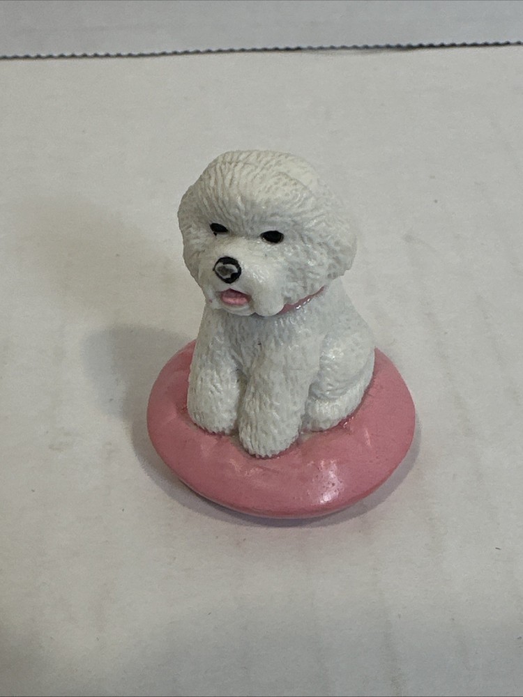 Vintage Puppy In My Pocket Bichon Frise Dog M.E.G Figure Toy