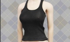 1/6 women black tank top vest classic for 12″ female figure phicen kumik ❶USA❶