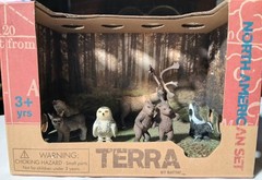 New Terra North American Wild Animals Forest Figures Play Set Toys Box