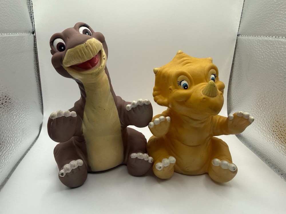 Vintage 1988 Land Before Time Cera Triceratops Vinyl hand puppet