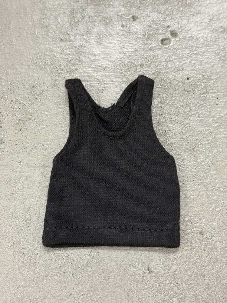 SU-TKP-BLK: 1/12 fabric black tank top for 6″ muscular body or 7″ WWE body