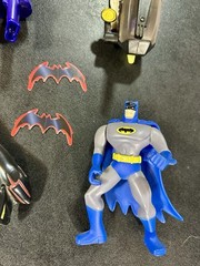 Vintage fastfood Batman and joker toy lot Batmobile Lego joker chopper batarangs