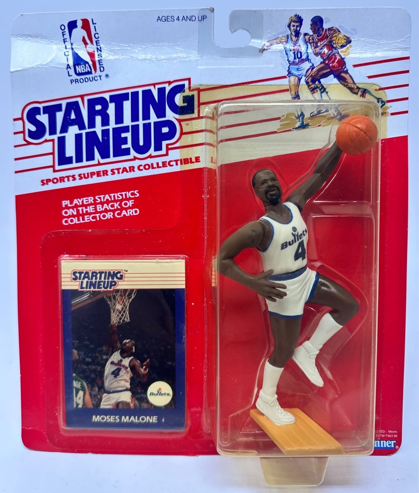 1988 KENNER STARTING LINEUP NBA BASKETBALL MOSES MALONE WASHINGTON BULLETS MOC
