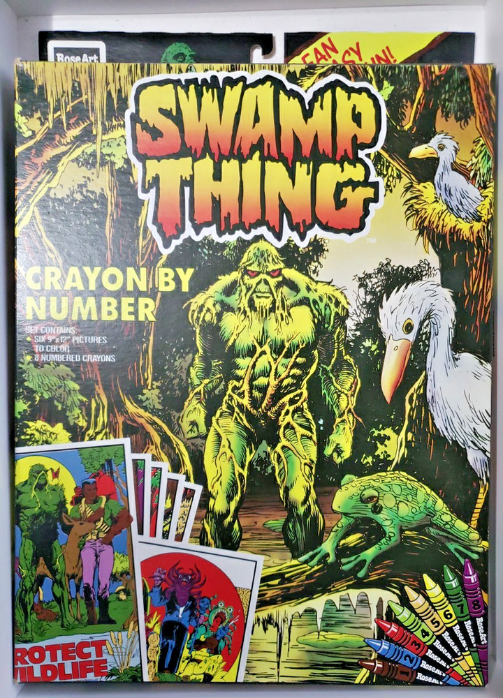 Swamp Thing Crayon-By-Number Rose Art Coloring Set New In Box Old Store Stock
