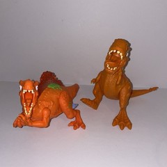 Zuru Smashers Mega Dinosaur Orange T-Rex Spinosaurus. Figures only. Lot of 2.