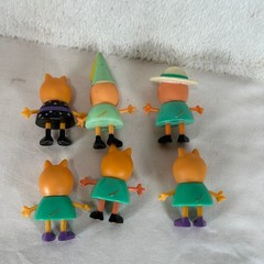Peppa Pig Candy Cat Figure Lot of 6 Jazwares Articulated Friends Orange Green