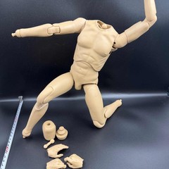 1:4 Scale Flexible Nude Male Figure Body Fit Custom Head Sculpt DIY Collectible