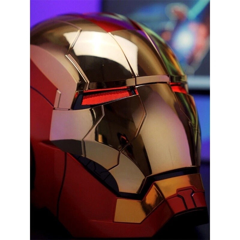 US!! Iron Man MK5 1:1 Helmet AUTOKING Wearable Voice-control Golden Mask Cosplay