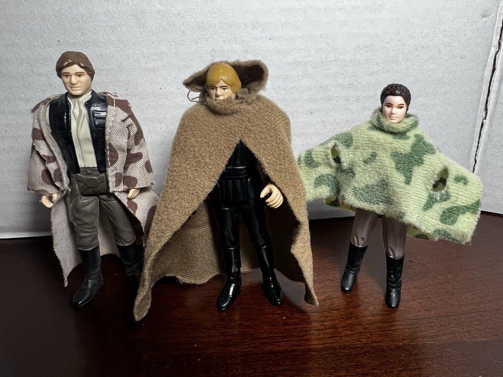 VINTAGE KENNER STAR WARS 1983 ENDOR REBEL HERO FIGURE SET LOT OF 3 LUKE HAN LEIA