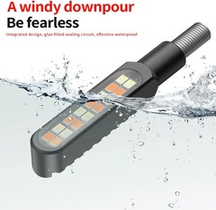 Waterproof Motorcycle Blinkers Indicator Turn Signal Amber Flowing Sequential Un