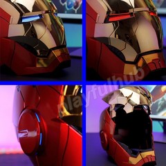 Autoking Iron Man Mask Mk5 1:1 Helmet Wearable Voice Touch Cosplay Props Jarvis