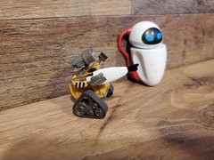 Wall-E Disney Pixar Lot THINKWAY Authentic Movie GUN ARM WALL-E and EVE Figures
