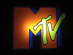 Retro 1980s style MTV Music TV Mtv lightbox sign retro logo light box