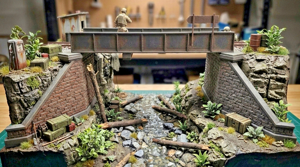 1:18 Scale Modular Railway Bridge Diorama for 4-Inch Action Figure Massive 29 in