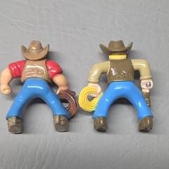 Lincoln Logs Cowboy Western Figures Lot of 4 Rancher Lasso Roper Toys Vintage