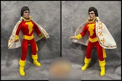 Custom SHAZAM CAPTAIN MARVEL Mego figure signed by actor JACKSON BOSTWICK 2xs!!
