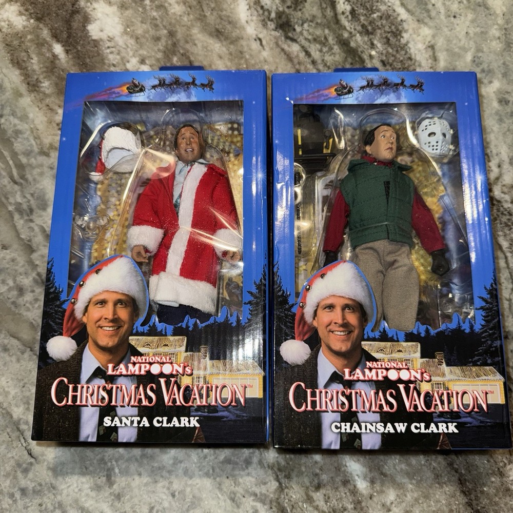 NECA National Lampoon’s Christmas Vacation Santa Clark & Chainsaw Clark SET OF 2