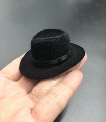 1/6 scale Black Topper Hat for 12” ACTION FIGURE Doll Accessory