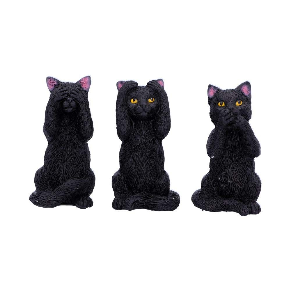 Nemesis Now U4802P9 Three Wise Felines 8.5cm, Black