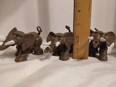 (Lot Of 4)~1995~ F-P Inc. ~Elephant~Hard Gray Rubber Figure (Indonesia)