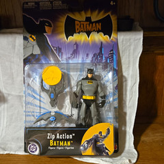 DC Batman Zip Action Figure, Gray/Black/Yellow, Boxed w/ Batarang