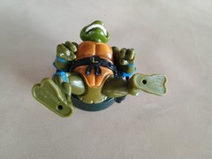 1991 TMNT Talking Michelangelo & Leonardo with Quip Strips – Working