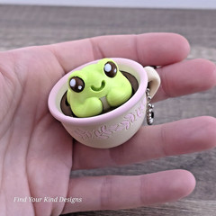 Tea Cup Frog Clicker – 3D Printed Fidget Keychain Sensory Stress Relief Toy