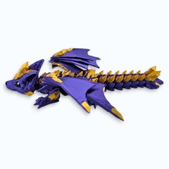 Qty 2 Crystal Wolf Dragon Toys 10″ Articulated 3D Fantasy Fidget Desk Pets