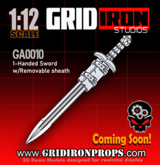 1:12 1-Handed Sword w/sheath Weapon For Mythic legions Marvel Legends 6” GA10
