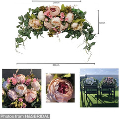 H&S BRIDAL Wedding Arch Flowers 30 Inch Rustic Artificial Floral Swag Decor | Pe
