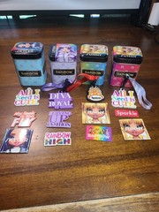 Rainbow High Surprise collectible Tins: VIOLET, SUNNY, SKYLER, SUNNY. USED. READ