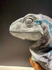 JURASSIC WORLD Baby Blue Dinosaur Animatronic Hand Puppet – Real FX Wow Stuff