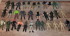 Lot Of 33 Figures Mini 4″ Soilders Different Years & Make Chap Mei Like Gi Joe