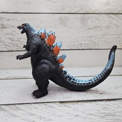Soft Rubber Stuffed Godzilla Third Party Figure 6″ Orange Blue Spikes Read