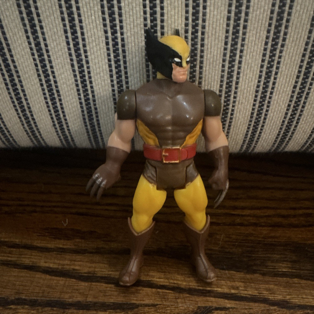 Wolverine Action Figure brown & yellow costume plastic black red beige
