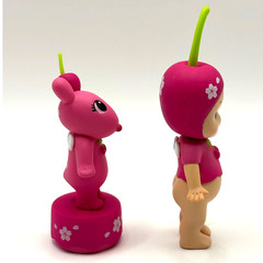 2 New Unbranded Kewpie/Angel Collectible Figures, Dark Cherry, Open Bx.