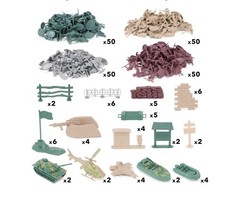 BBG Deluxe Mini Troopers Pretend Play Battle Drum Set – Includes 200 Figurines