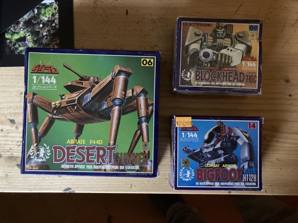 Dougram Desert Runner, Big Foot, Blockhead – 1/144 Diecast Model Takara Mint