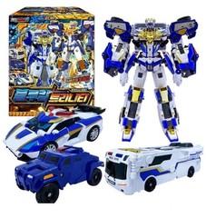 Metal Cardbot S Season 2 Blue Cop Trinity Transformer Robot Car Toy 2024 NEW