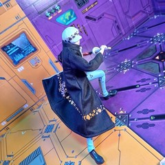 BW-LAW-LTC: 1/12 Black wired Coat for SHF One Piece Trafalgar Law