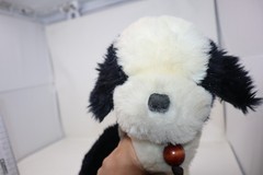 APPLAUSE BLACK/WHITE English Sheep Dog Plush Brown Toggle Collar 16″ 1985