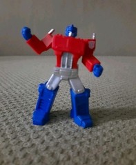 2 1/2″ Plastic Red Silver+Blue Optimus Prime Mini Transformer Action Figure Toy