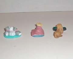 ’94-95 Vintage 1990’s Kitty Puppy In My Pocket M.E.G. Miniature Figures Lot of 3