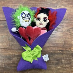 BEETLEJUICE & LYDIA Valentine’s Day 13″ Plush Bouquet 2025 Ruz NEW W/Out Tags