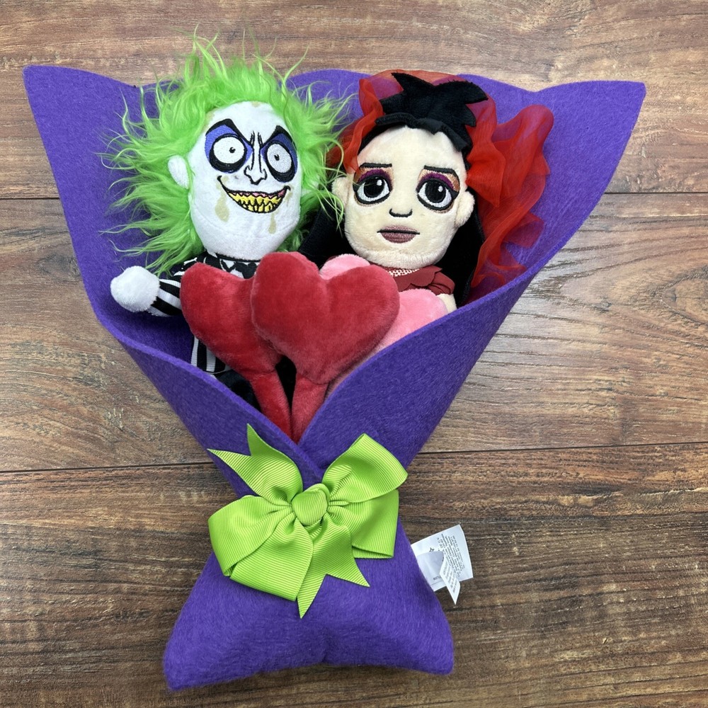 BEETLEJUICE & LYDIA Valentine’s Day 13″ Plush Bouquet 2025 Ruz NEW W/Out Tags