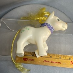 My Little Pony Cream Body Yellow Hair Green Stars Brown Eyes Purple Neck Decor