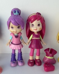 Near Complete Set 5 Strawberry Shortcake Dolls 3” Lemon Orange Raspberry Plum