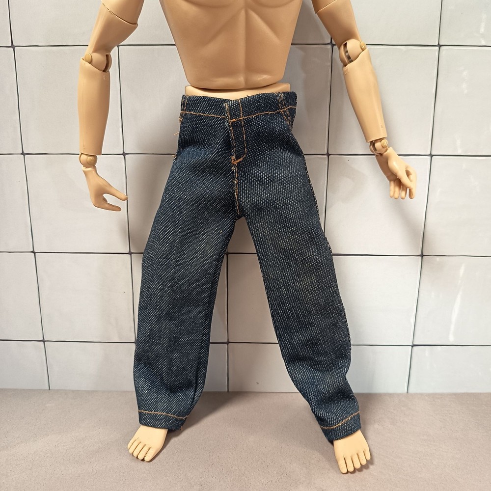 1/6 Scale DARK BLUE DENIM JEANS Pants for 12″ Figure Doll Casual Fashion GI JOE
