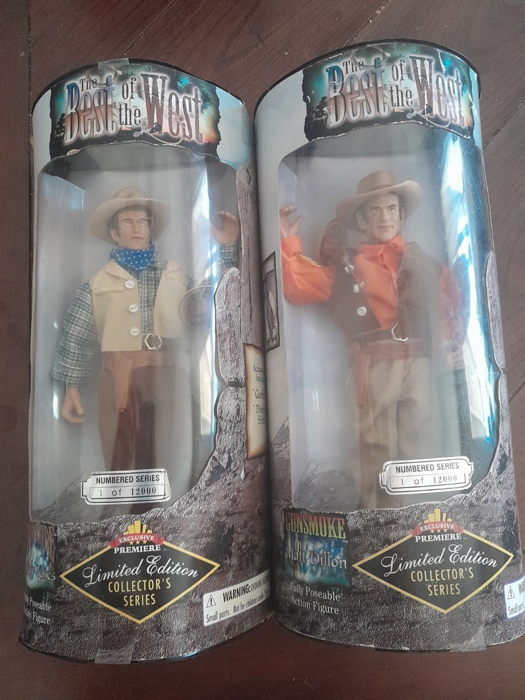 The Best of the West”Rawhide” Rowdy Yates, Matt Dillon (2) Figures 1997 NIB READ