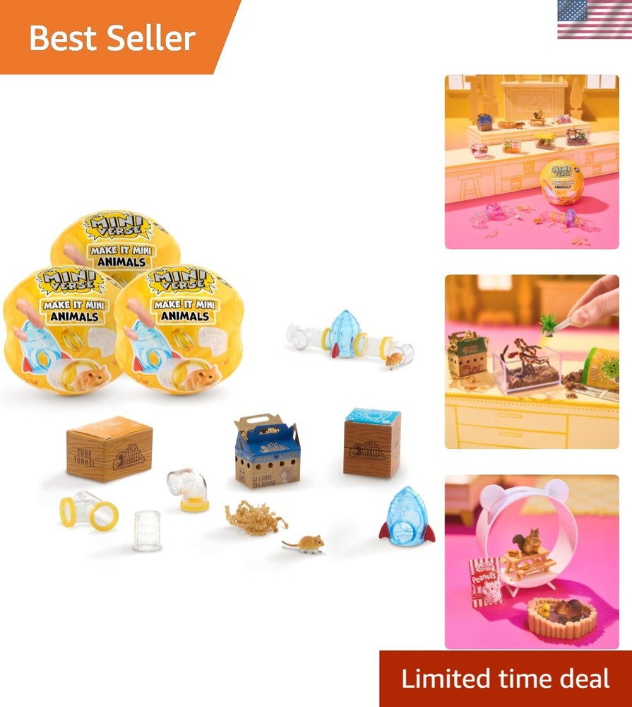 Make It Mini Animals Series 2 3 Pack Mini Collectibles, Blind Pack, DIY, Craf…